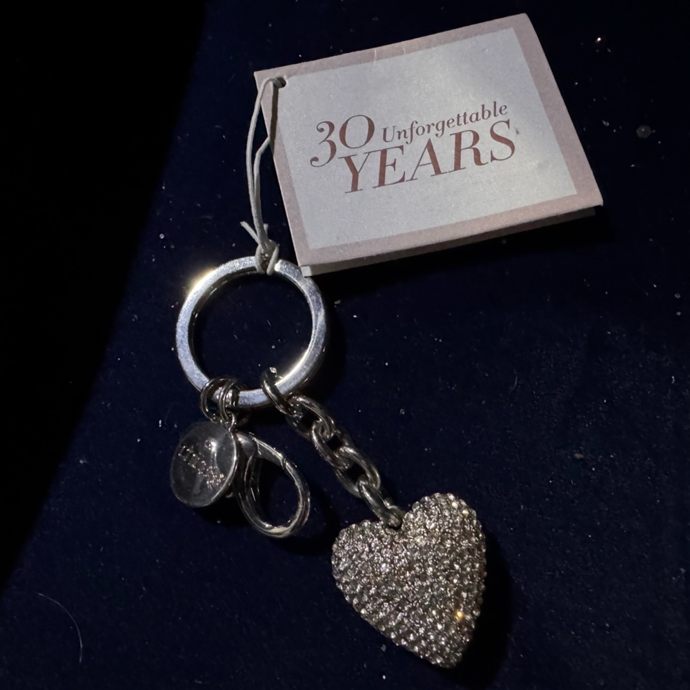 Chico's Silver Heart Charm Key Holder